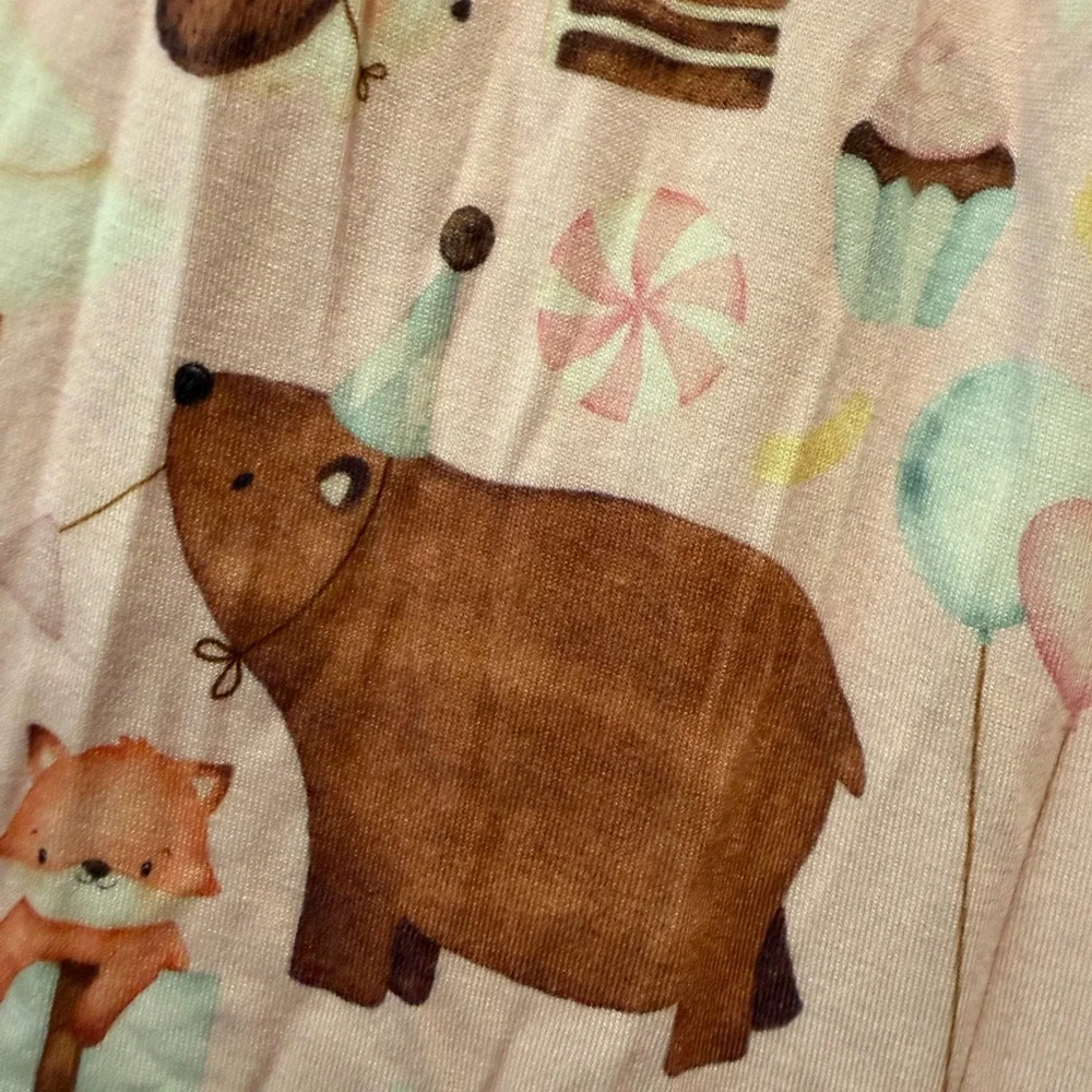 Kickee Pants Pink Bear Print Kids Nightgown — 040926